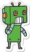 sticker of a cartoon robot vector