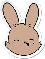 sticker of a cartoon bunny face considering vector