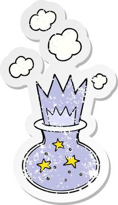 distressed sticker of a cartoon magic potion
