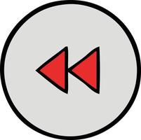 cute cartoon rewind button vector