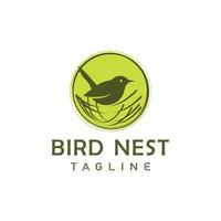 Bird Nest logo design template vector illustration