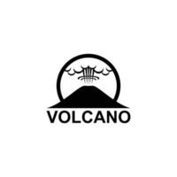 logotipo de la montaña del volcán. ilustración simple del logotipo del vector de la montaña del volcán