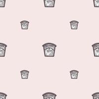 Mailbox engraved seamless pattern. Vintage letterbox in hand drawn style. vector