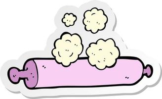 sticker of a cartoon rolling pin vector