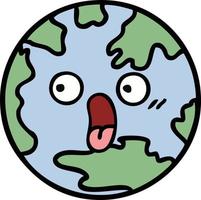 cute cartoon planet earth vector