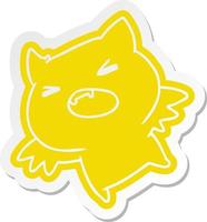 cartoon sticker of a kawaii cute bat vector