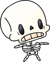 gradient cartoon kawaii cute dead skeleton vector