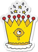 sticker of a cartoon magic crown vector