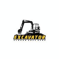 Excavator logo template, heavy equipment for construction logo vector