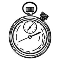 Stopwatch sketched isolated. Timer in hand drawn style. vector