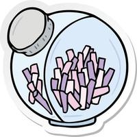 sticker of a cartoon candy in jar vector