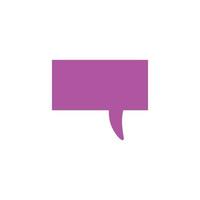 Sign and symbols concept. Outline symbol in flat style. Vibrant line icon of violet speech bubble in form of rectangle vector