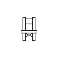 Furniture concept. Vector sign in flat style and editable stroke. Perfect for stores, shops, banners, web sites. Line icon of chair