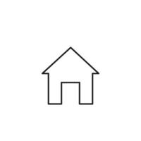 Interface of web site signs. Minimalistic outline symbol drawn with black thin line. Suitable for apps, web sites, internet pages. Vector line icon of house