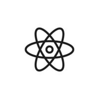 Science and education sign. Minimalistic monochrome vector symbol. Suitable for adverts, sites, articles, books. Vector line icon of react