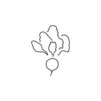 Plant food concept. Fruit and vegetable sign. Vector symbol perfect for stores, shops, banners, labels, stickers etc. Line icon of beetroot