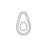 Plant food concept. Fruit and vegetable sign. Vector symbol perfect for stores, shops, banners, labels, stickers etc. Line icon of avocado