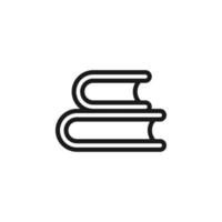Science and education sign. Minimalistic monochrome vector symbol. Suitable for adverts, sites, articles, books. Vector line icon of stack of books