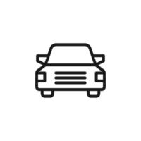 Road, transport, traffic sign. Vector symbol perfect for adverts, store, shops, books. Editable stroke. Line icon of front view of car