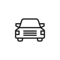 carretera, transporte, señal de tráfico. símbolo vectorial perfecto para anuncios, tiendas, tiendas, libros. trazo editable. icono de línea de la vista frontal del coche vector