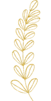 fleur et feuille de paillettes d'or png