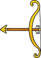 textured cartoon doodle of a bow and arrow vector