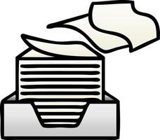 gradient shaded cartoon stack of office papers vector