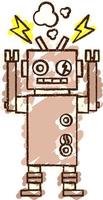 dibujo de tiza de robot vector