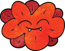 cartoon doodle flower with face vector