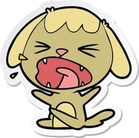 sticker of a cute cartoon dog barking vector