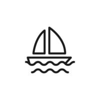 Road, transport, traffic sign. Vector symbol perfect for adverts, store, shops, books. Editable stroke. Line icon of sailboat