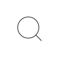 Interface of web site signs. Minimalistic outline symbol drawn with black thin line. Suitable for apps, web sites, internet pages. Vector line icon of magnifying glass