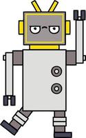 cute cartoon annoyed robot vector