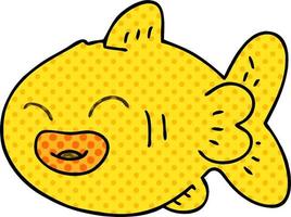 quirky comic book style cartoon fish vector