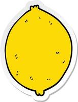 sticker of a cartoon lemon vector