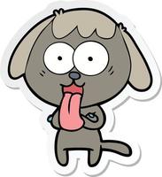 sticker of a cute cartoon dog vector