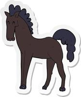 sticker of a cartoon horse vector