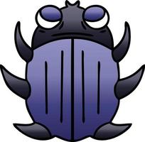 quirky gradient shaded cartoon beetle vector