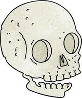 quirky hand drawn cartoon skull vector