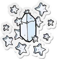 sticker of a cartoon crystal vector