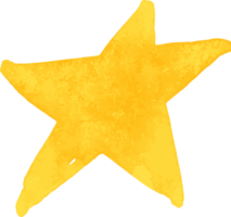 pintura de mano de acuarela estrella png