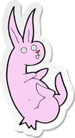 sticker of a cue cartoon rabbit vector