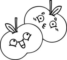 line drawing cartoon apples vector