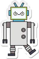 sticker of a cute cartoon robot vector