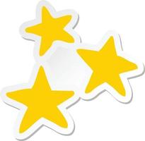 sticker of a cartoon star symbols vector