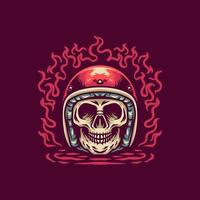 Skull Rider Retro Illustration vector
