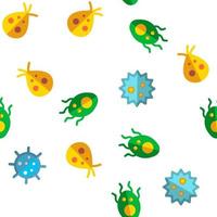Bacteria, Bacterial Cells Vector Seamless Pattern