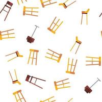 Stool, Sitting Furniture Vector Seamless Pattern