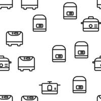 Slow Cooker Elements Seamless Pattern Vector