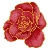 fleur à l'aquarelle d'or png